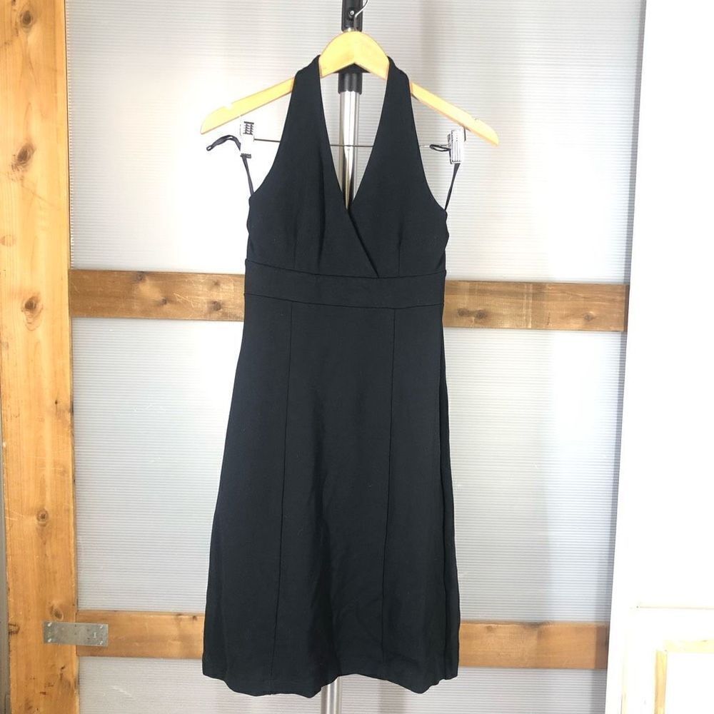 JACOB Black Halter Fit & Flare Midi Dress Sz 7/8